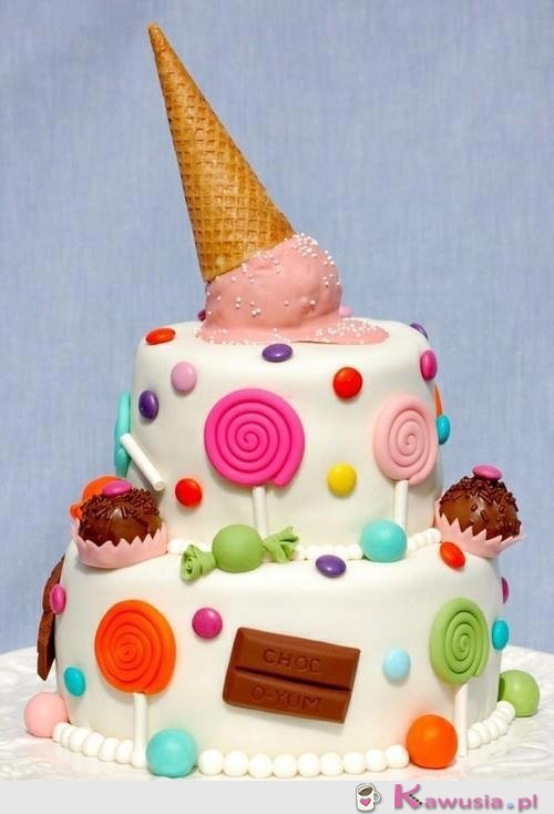 Cukierkowy tort urodzinowy