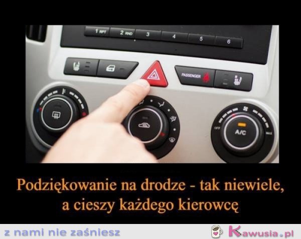 Podziękowanie na drodze