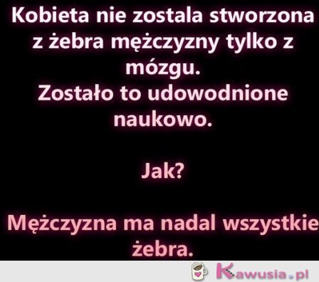 Kobieta nie została stworzona z żebra mężczyzny