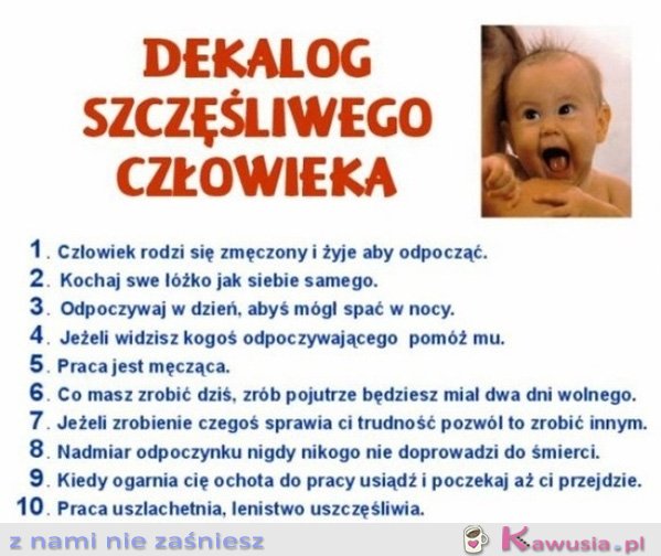 Dekalog szczęśliwego człowieka