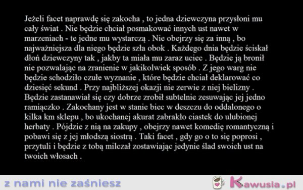 Jeżeli facet naprawdę się zakocha