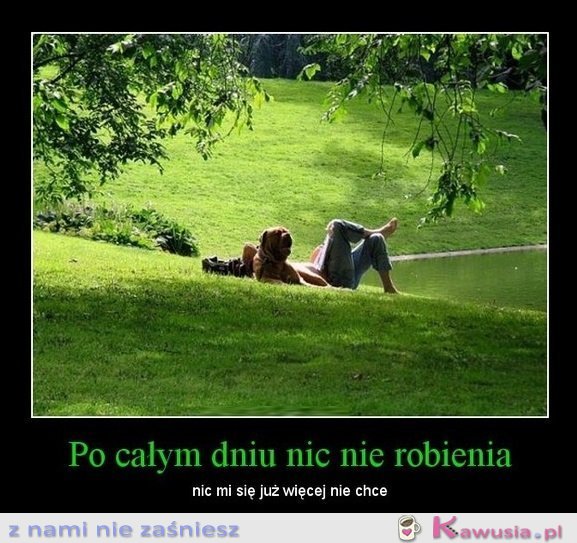 Po całym dniu nic nie robienia...