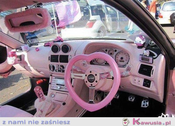 Hello kitty's car