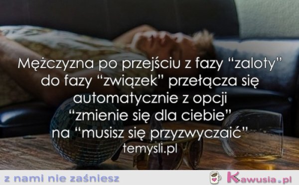 Mężczyzna po przejściu z fazy zaloty na...