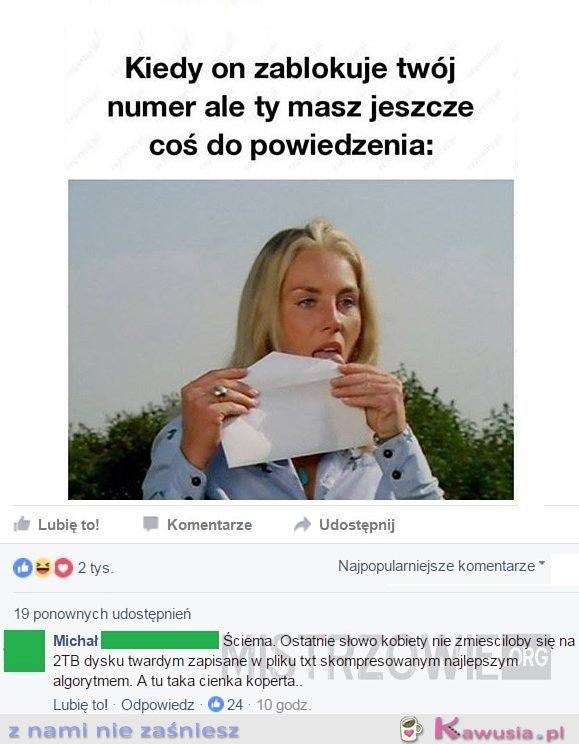 Kurcze zablokował mnie