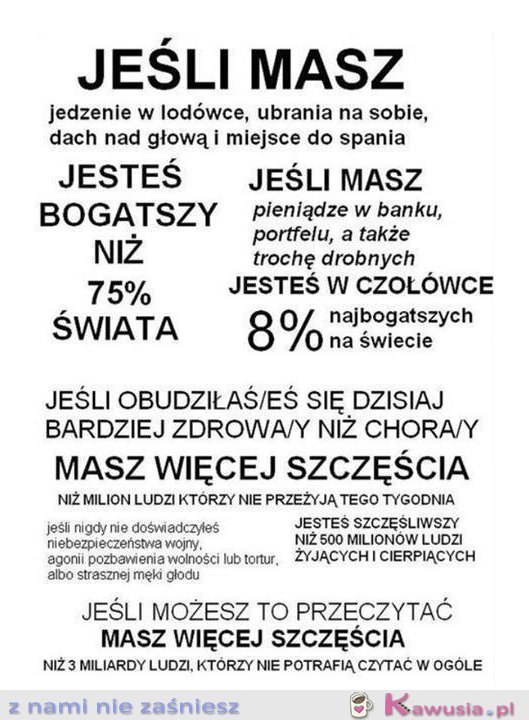 Doceń to co masz...