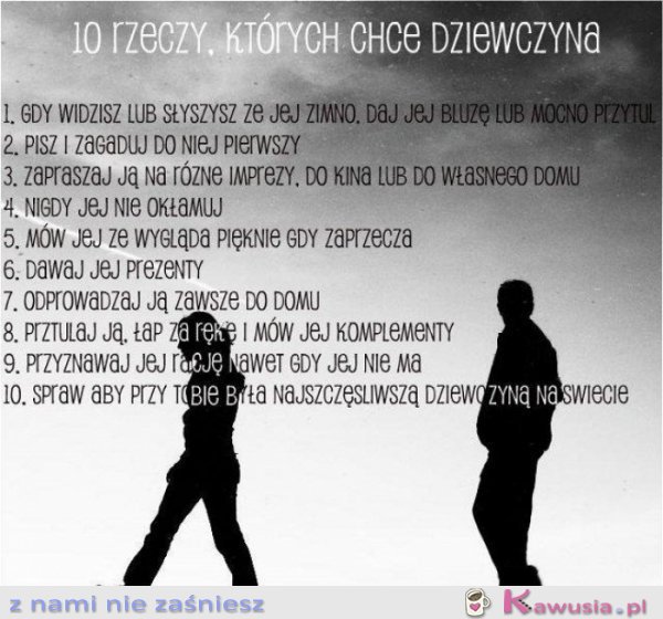 10 rzeczy których chce dziewczyna