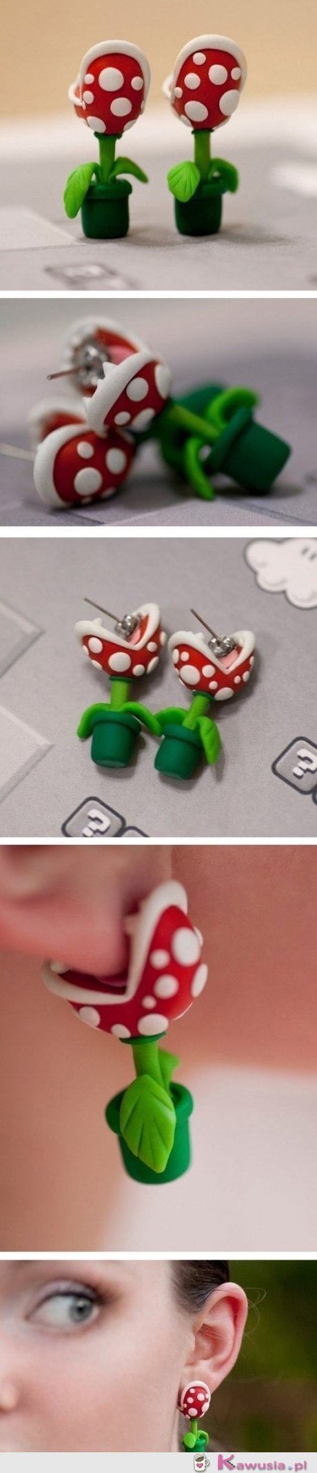 Śliczne kolczyki kwiatki