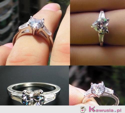 Piękny pierścionek serce