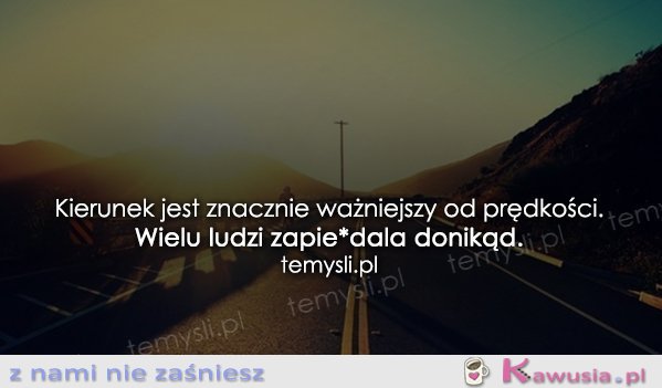 Kierunek jest znacznie ważniejszy...