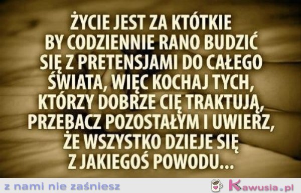 Życie jest za krótkie, by..